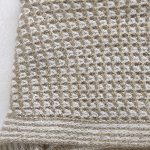 Fortune + Ivy tan and white long knit open cardigan with pockets, size L, NWOT - Picture 11 of 11